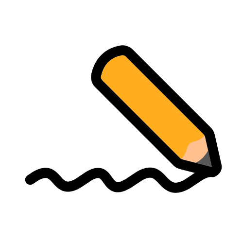 a yellow pencil writing a wavy line.